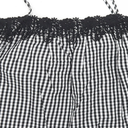 Womens UK Size 8 New Look Black Cropped Blouse