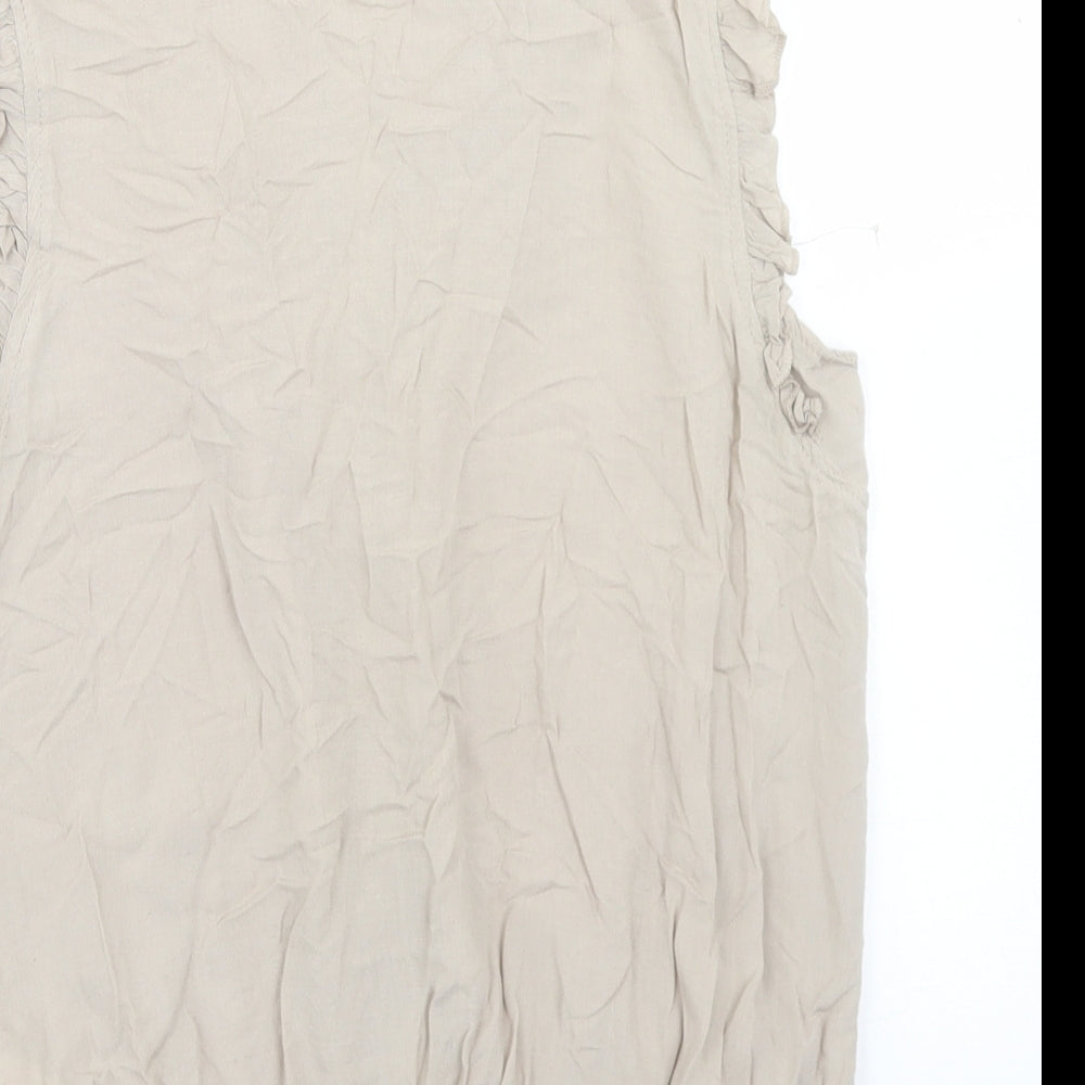 Womens UK Size M Apricot Beige Basic Blouse