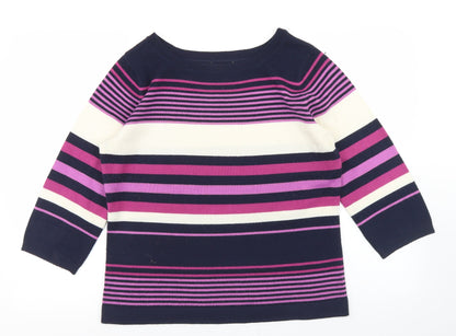 Womens UK Size 14 Papaya Multicoloured Pullover Jumper