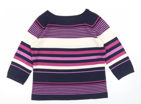 Womens UK Size 14 Papaya Multicoloured Pullover Jumper