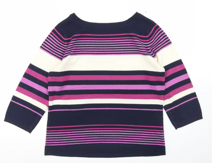 Womens UK Size 14 Papaya Multicoloured Pullover Jumper