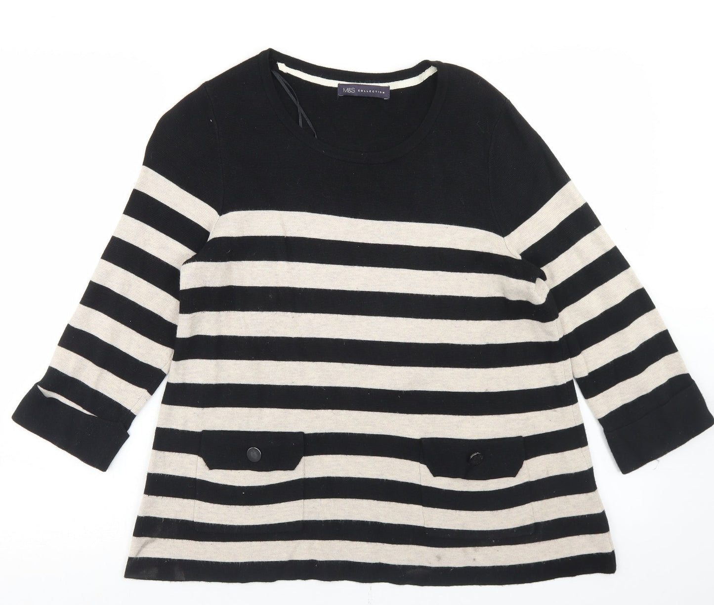 Womens UK Size 14 Marks and Spencer Black Pullover Jumper