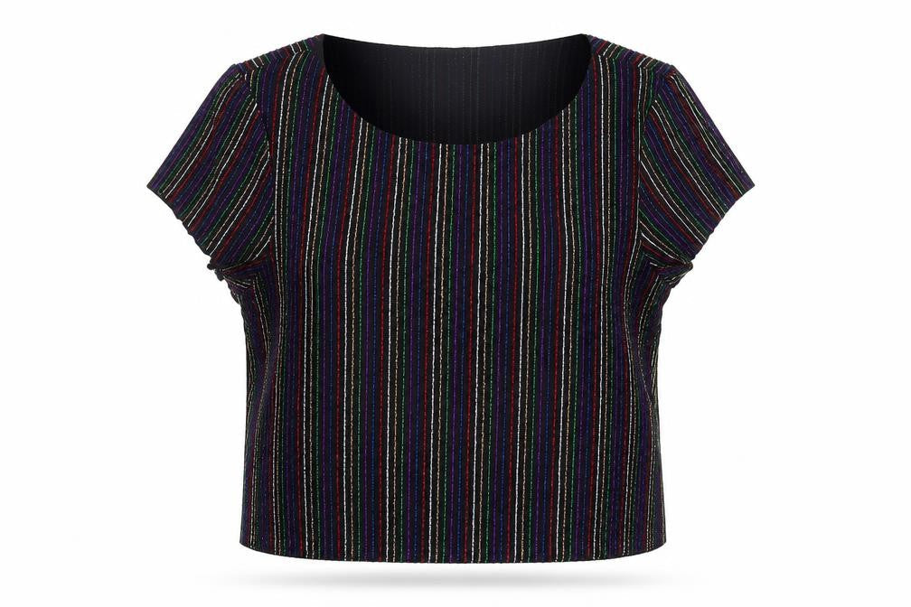 Womens UK Size S Primark Multicoloured Cropped Blouse