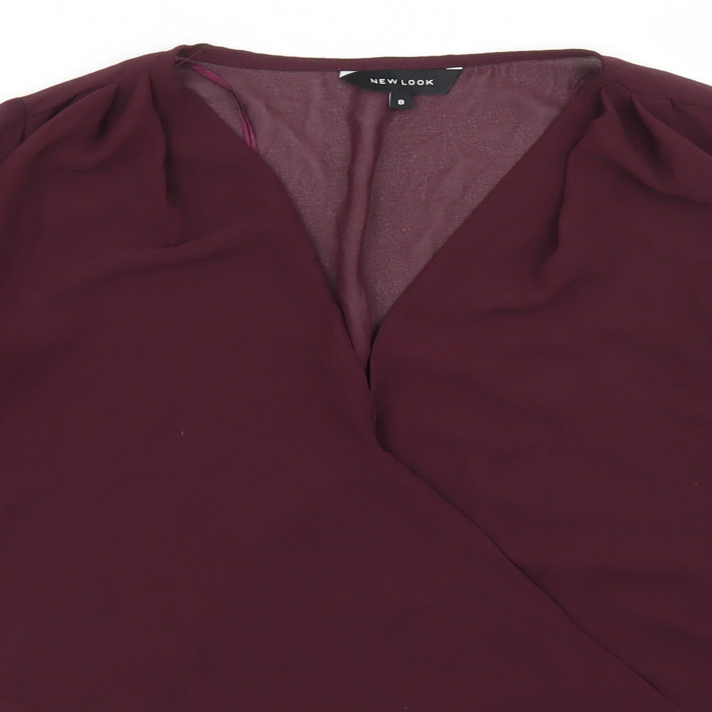 Womens UK Size 8 New Look Purple Basic Blouse