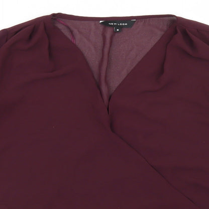 Womens UK Size 8 New Look Purple Basic Blouse