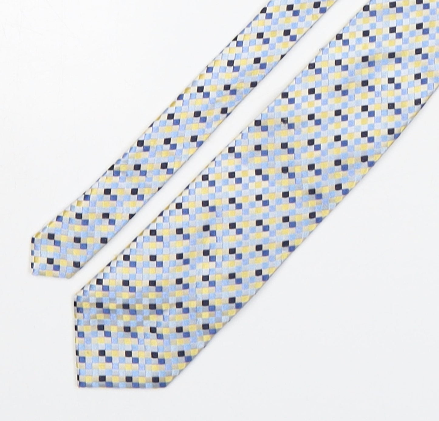 Soprano Mens Multicoloured Geometric Silk Pointed Tie One Size