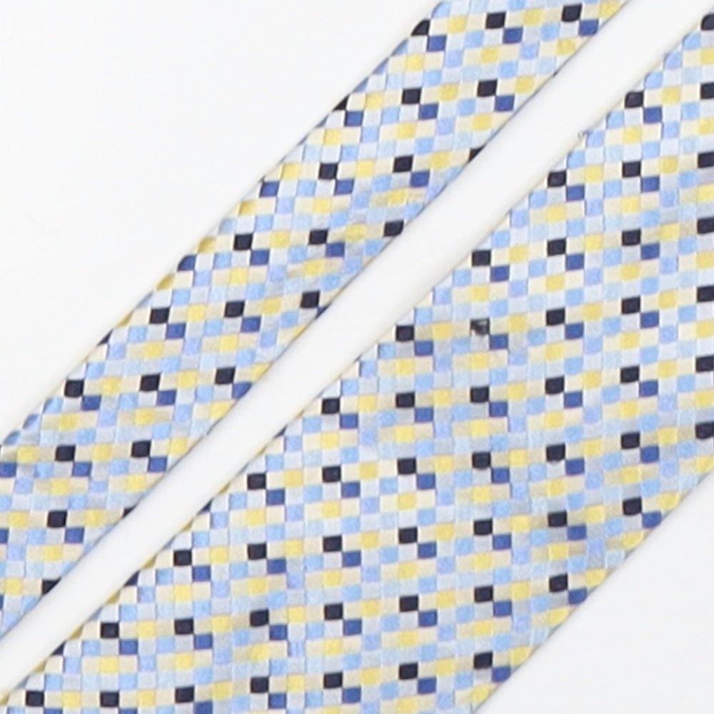 Soprano Mens Multicoloured Geometric Silk Pointed Tie One Size
