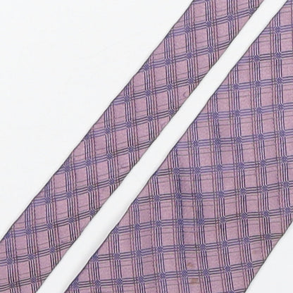 Woodstock  Mens Pink Plaids & Checks Silk Pointed Tie One Size