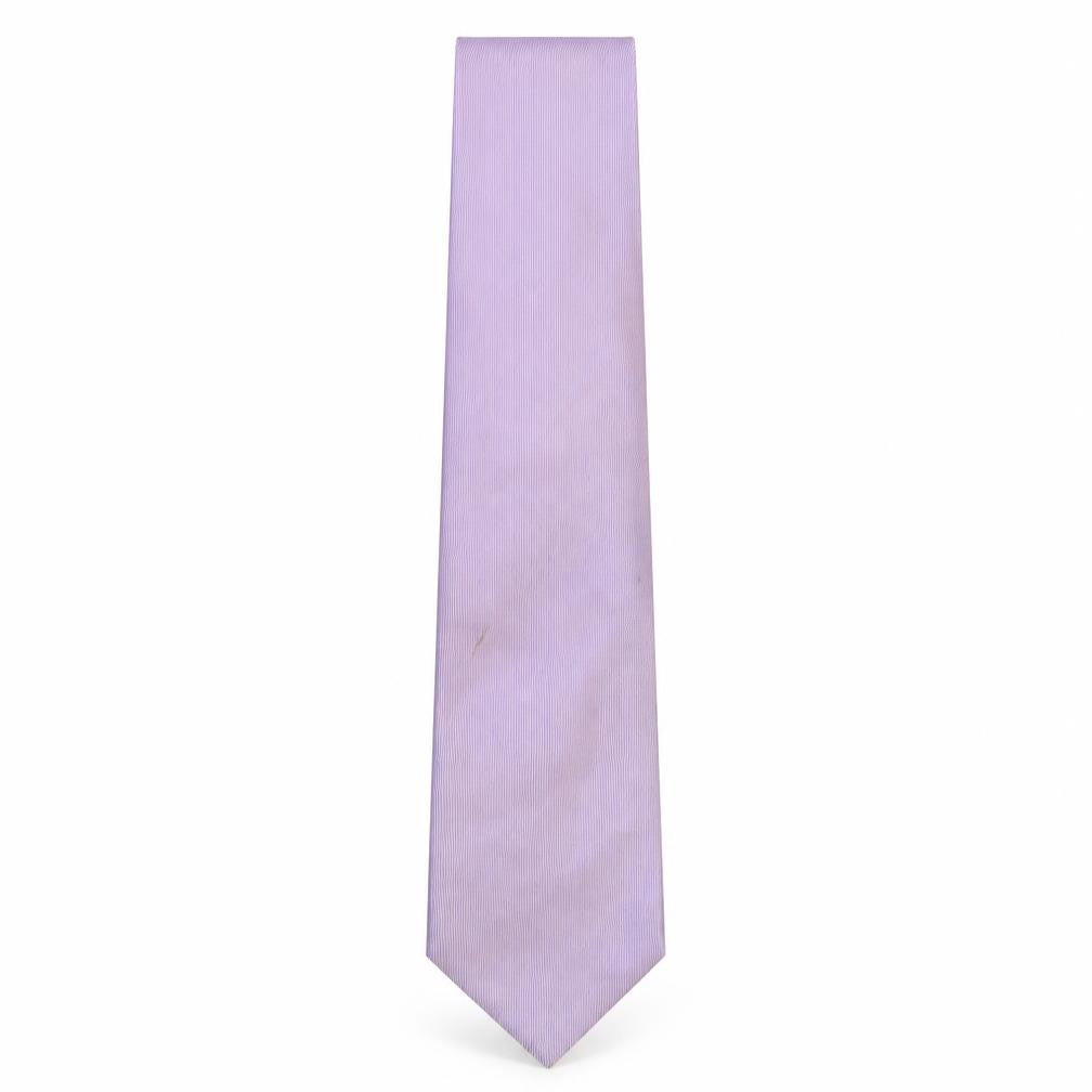 Front view of Michaelis men’s pink striped silk pointed tie one size