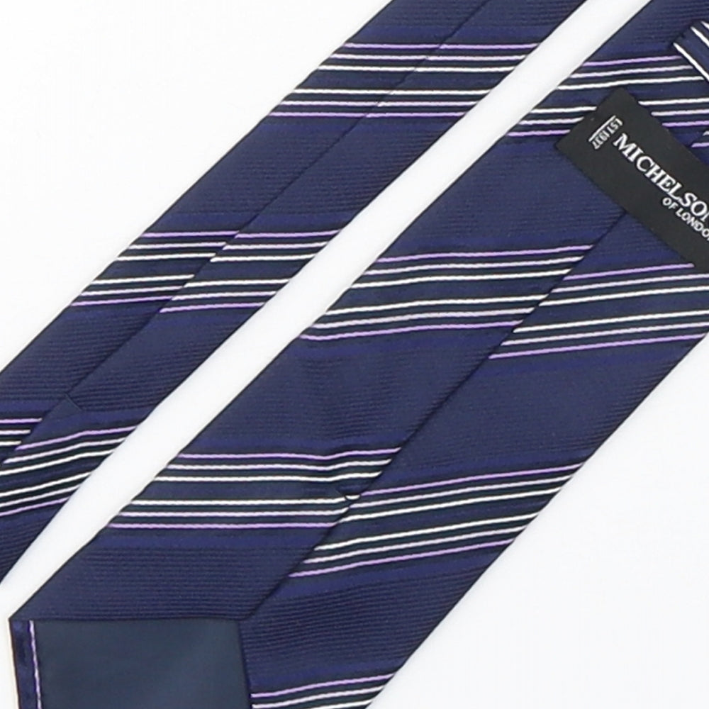 Michelsons Mens Purple Striped Polyester Pointed Tie One Size