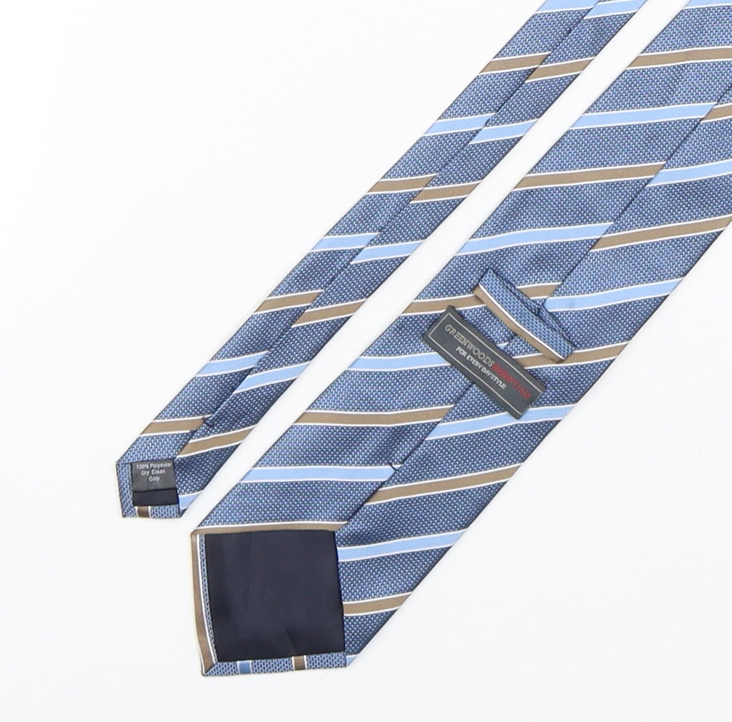 Greenwoods Mens Multicoloured Striped Polyester Pointed Tie One Size