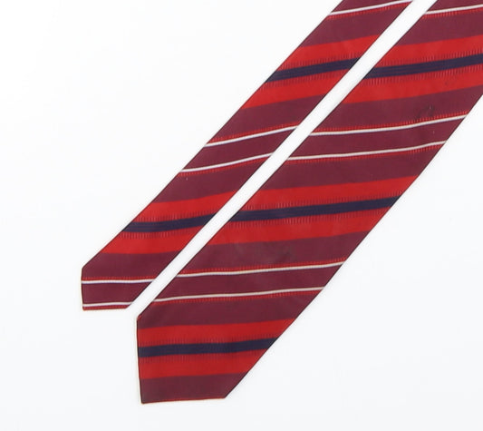 Van Girls Mens Red Striped Silk Pointed Tie One Size