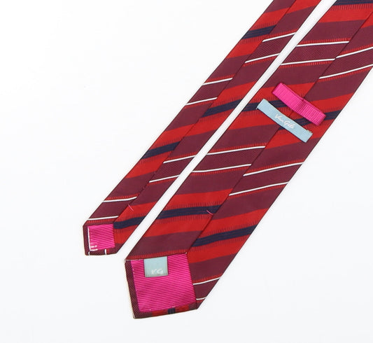 Van Girls Mens Red Striped Silk Pointed Tie One Size
