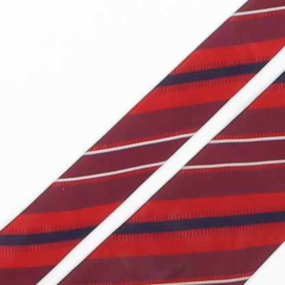 Van Girls Mens Red Striped Silk Pointed Tie One Size