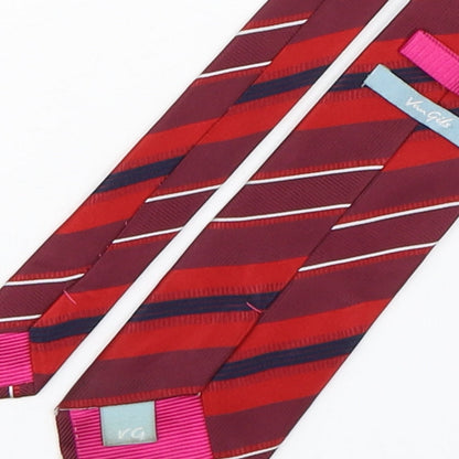 Van Girls Mens Red Striped Silk Pointed Tie One Size