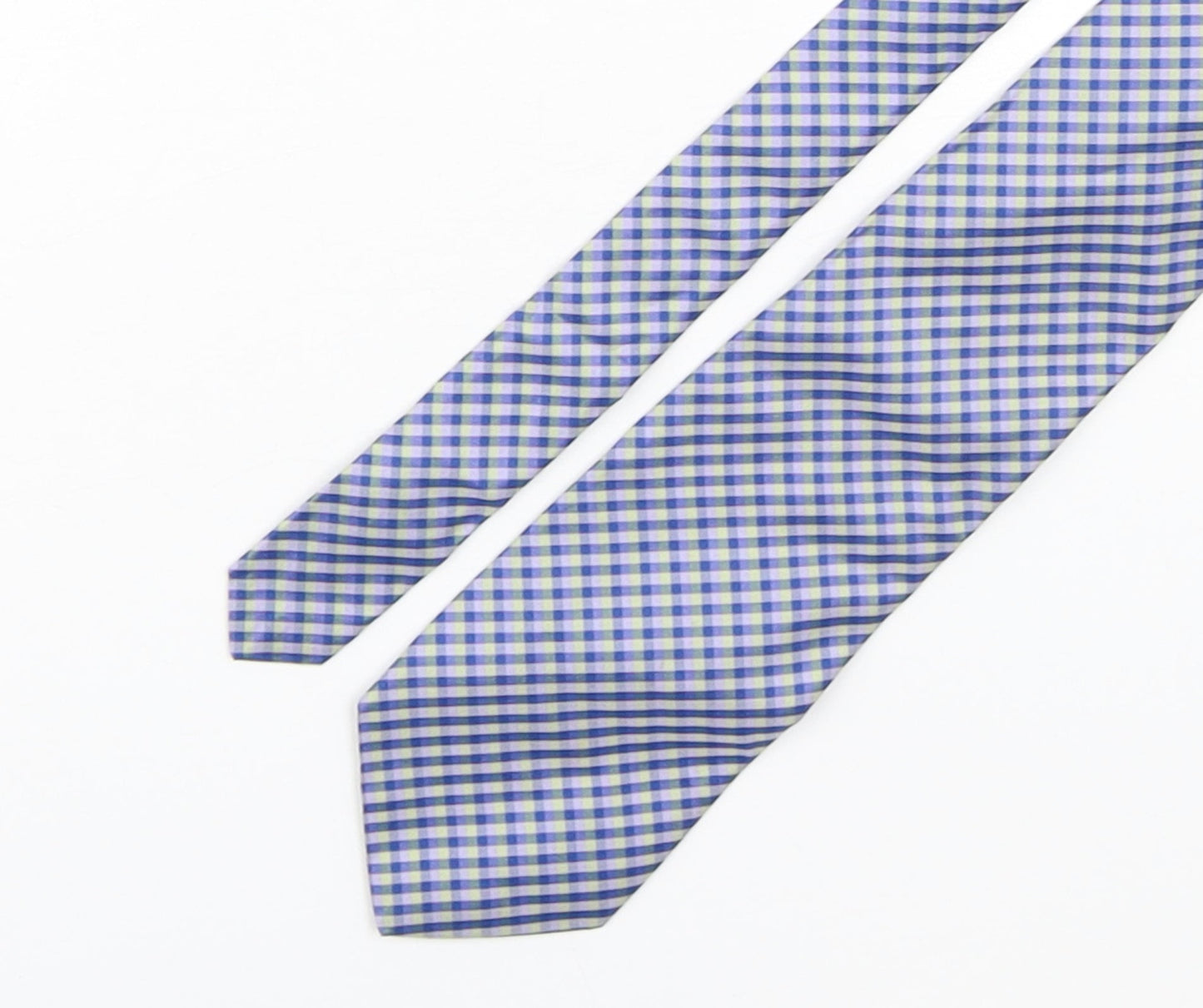 ruterford Mens Multicoloured Plaids & Checks Silk Pointed Tie One Size