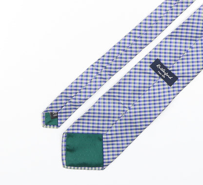 ruterford Mens Multicoloured Plaids & Checks Silk Pointed Tie One Size