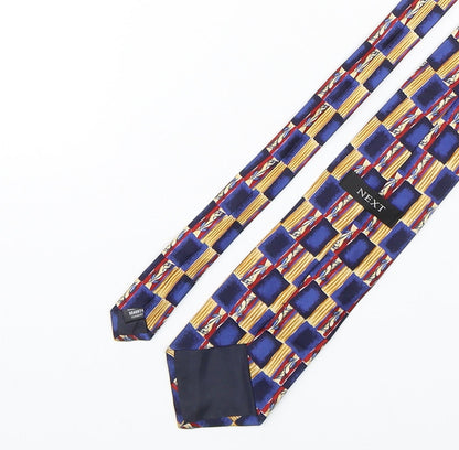 NEXT Mens Multicoloured Plaids & Checks Silk Pointed Tie One Size