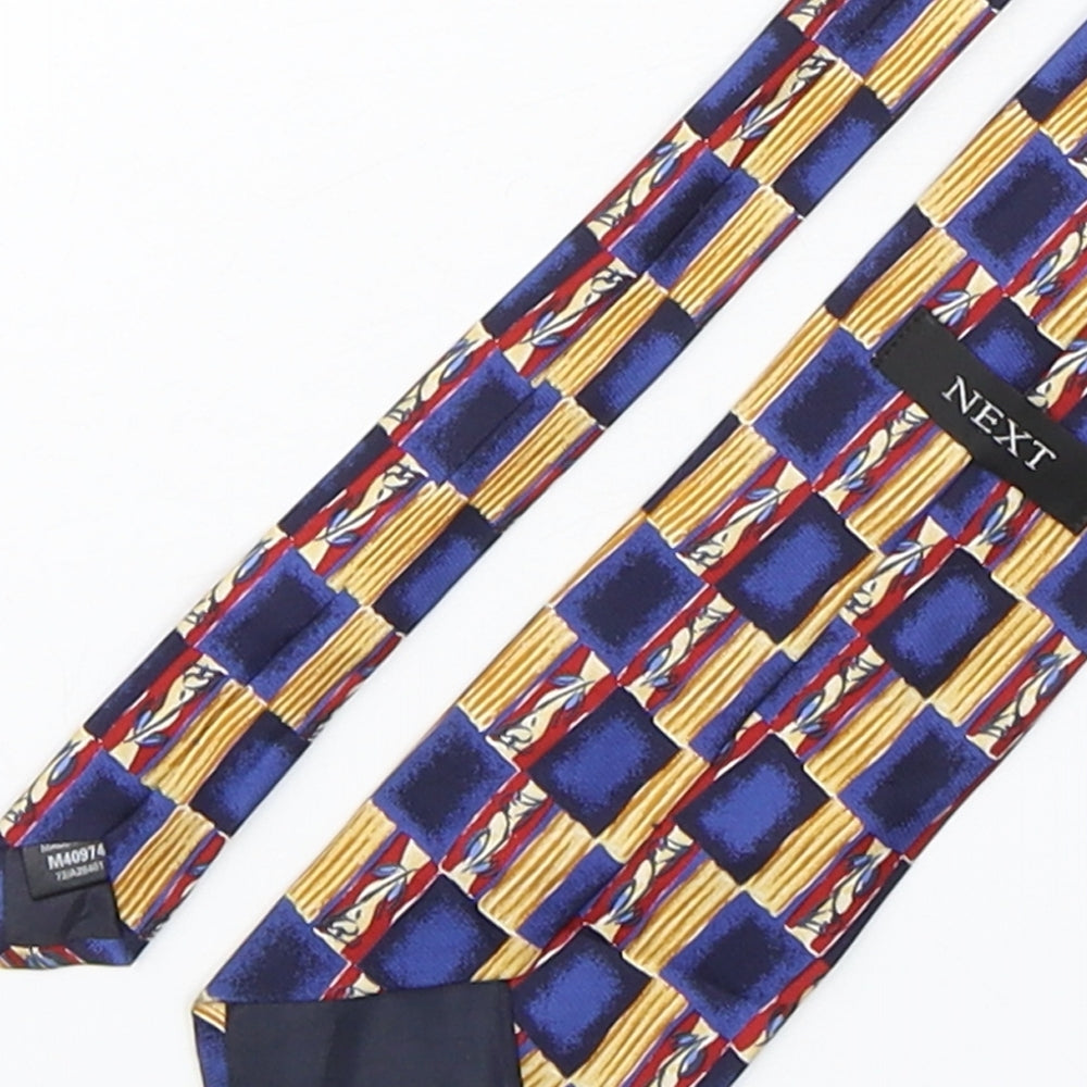 NEXT Mens Multicoloured Plaids & Checks Silk Pointed Tie One Size
