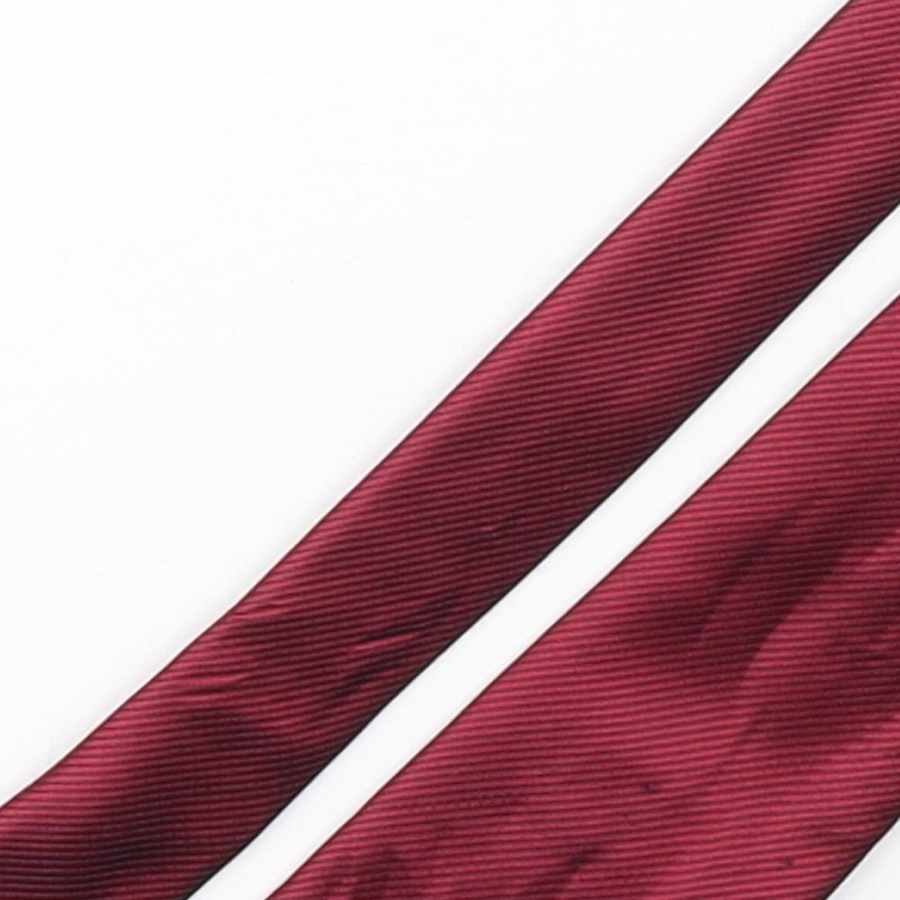 Marks and Spencer Mens Red Striped Polyester Pointed Tie One Size