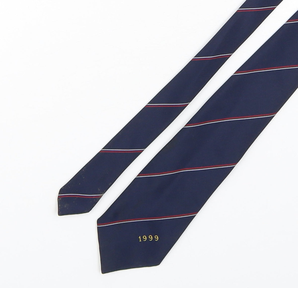 Additional front view of Filaspun men’s multicoloured striped polyester pointed tie one size - 1999