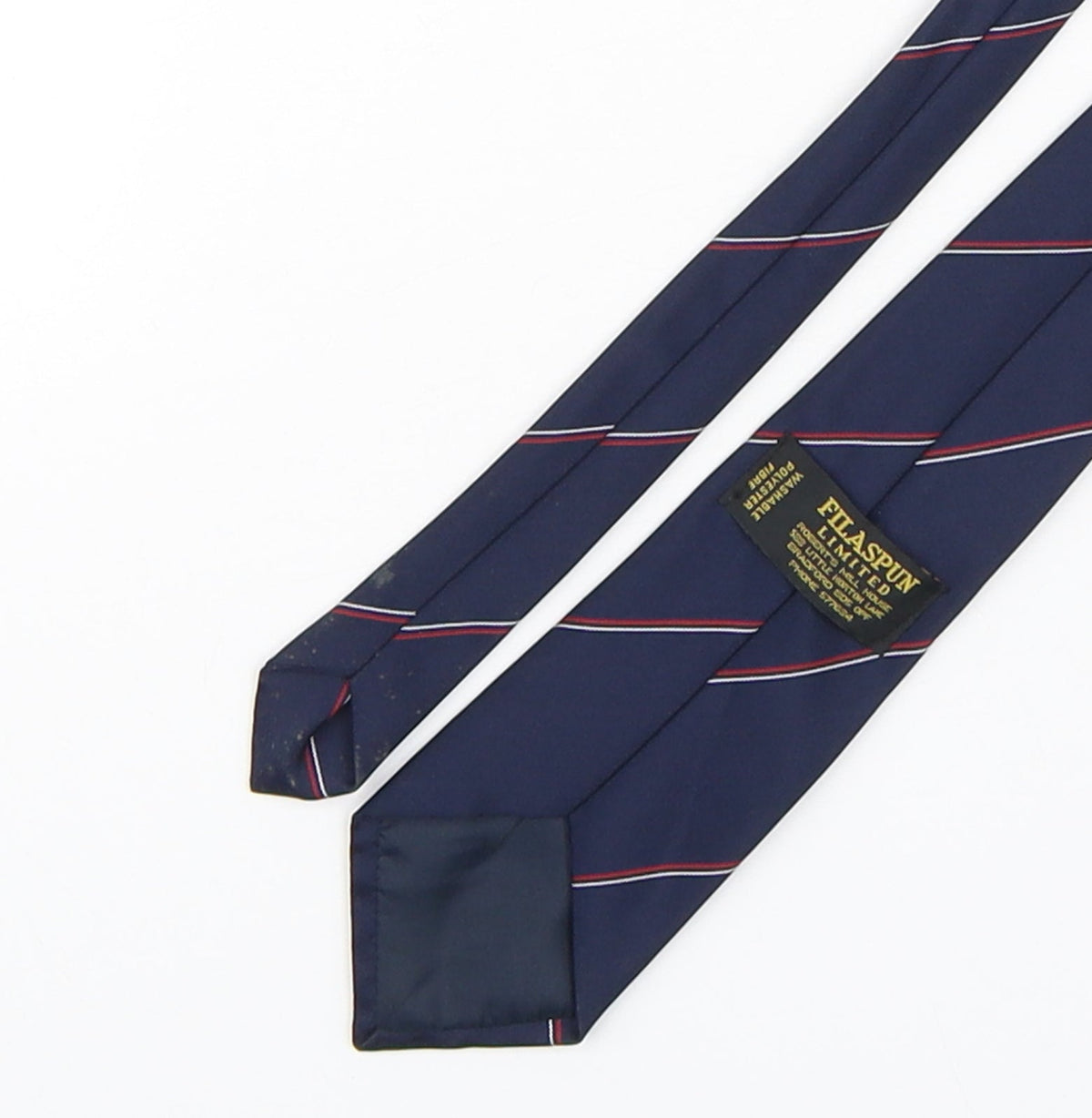 Back view of Filaspun men’s multicoloured striped polyester pointed tie one size - 1999