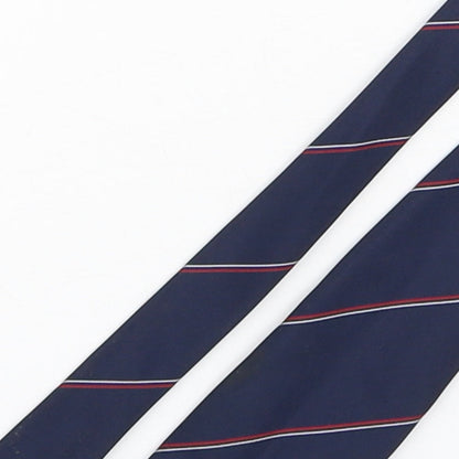 Close-up detail of Filaspun men’s multicoloured striped polyester pointed tie one size - 1999