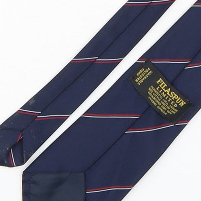 Brand and care label for Filaspun men’s multicoloured striped polyester pointed tie one size - 1999