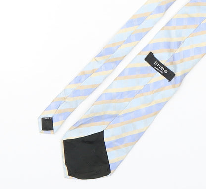 Linea  Mens Multicoloured Striped Silk Pointed Tie One Size