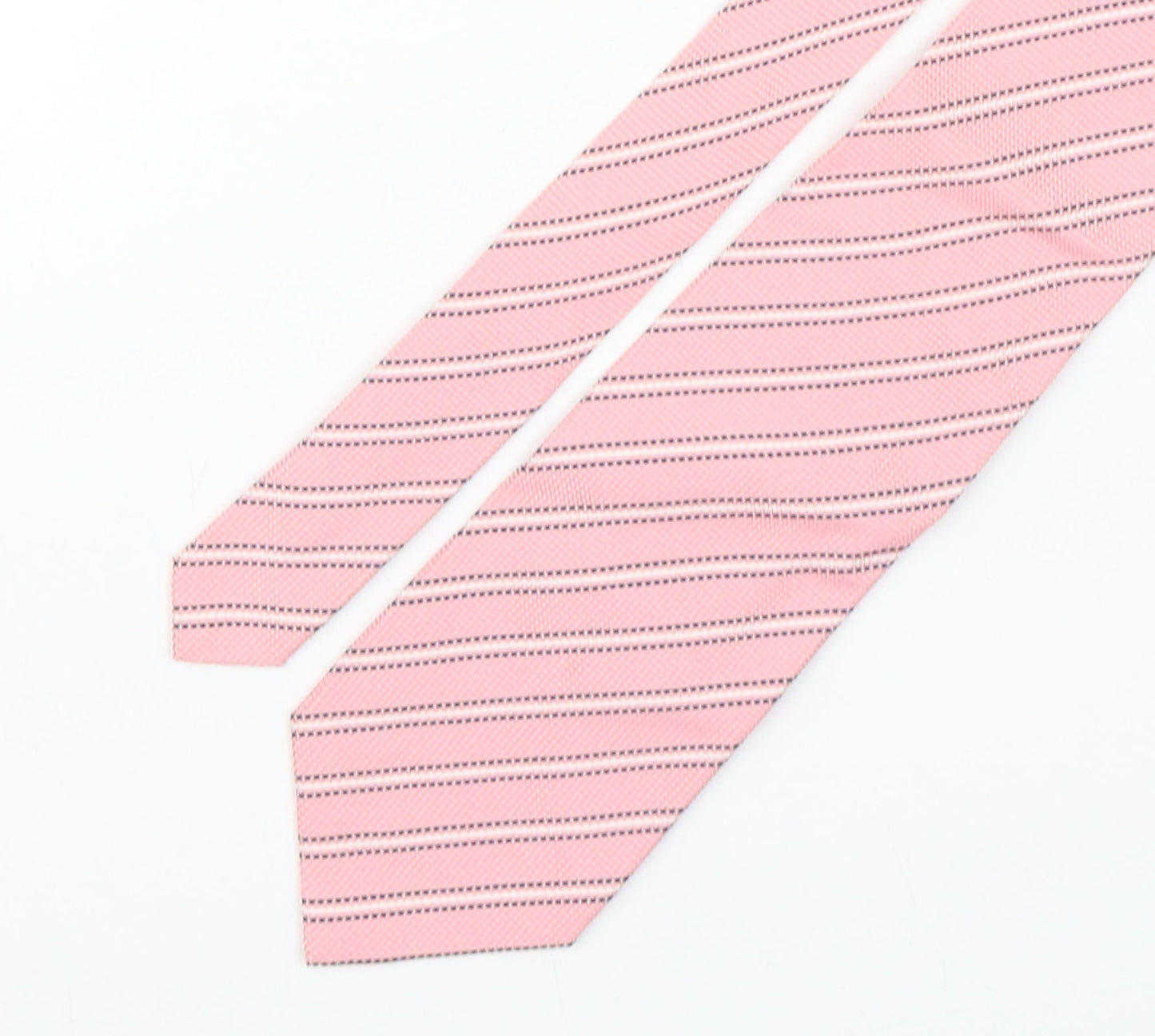 carnaval de venise Mens Pink Striped Silk Pointed Tie One Size