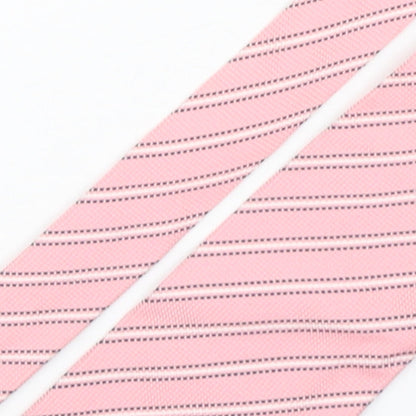 carnaval de venise Mens Pink Striped Silk Pointed Tie One Size