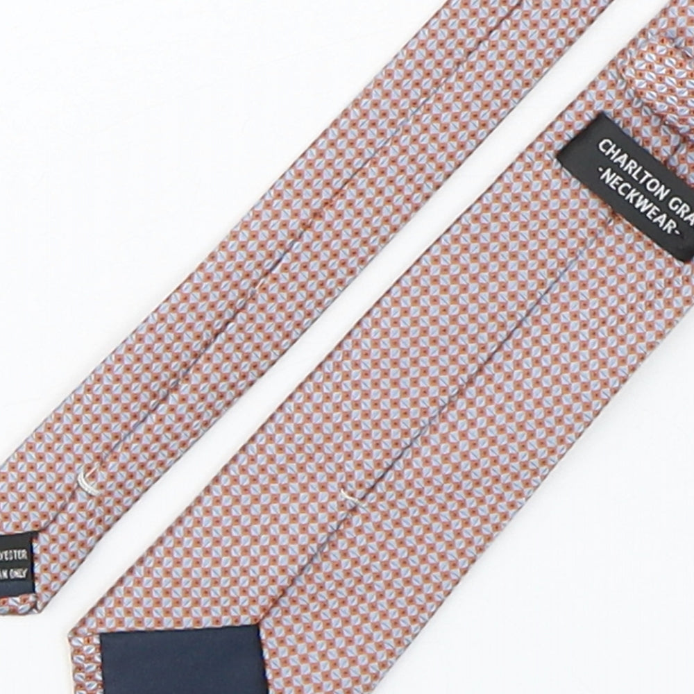 Mens Charlton Gray Multicoloured Geometric  Pointed Tie