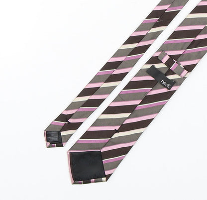 NEXT Mens Multicoloured Striped Silk Pointed Tie One Size