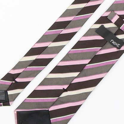 NEXT Mens Multicoloured Striped Silk Pointed Tie One Size