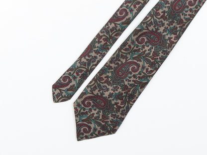 Carpini Mens Multicoloured Paisley Silk Pointed Tie One Size