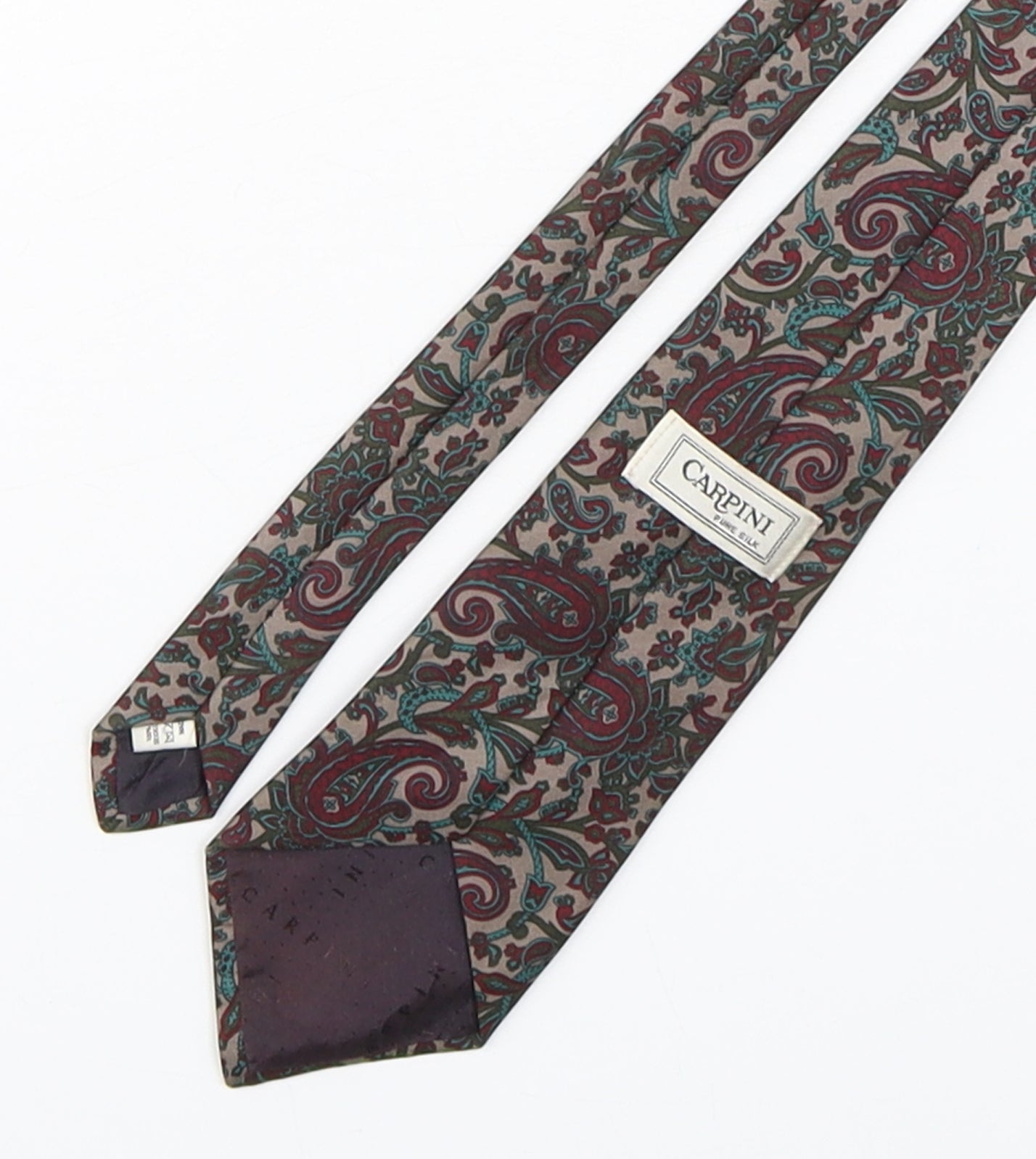 Carpini Mens Multicoloured Paisley Silk Pointed Tie One Size