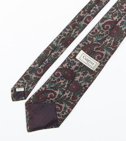 Carpini Mens Multicoloured Paisley Silk Pointed Tie One Size