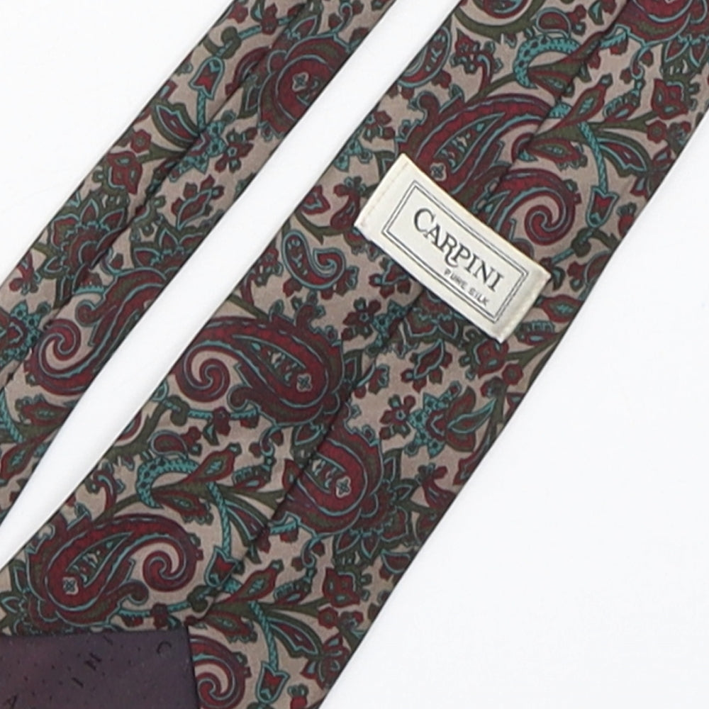 Carpini Mens Multicoloured Paisley Silk Pointed Tie One Size