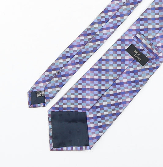 John Lewis  Mens Multicoloured Plaids & Checks Silk Pointed Tie One Size