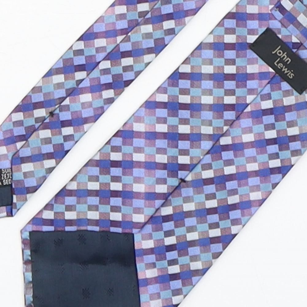John Lewis  Mens Multicoloured Plaids & Checks Silk Pointed Tie One Size