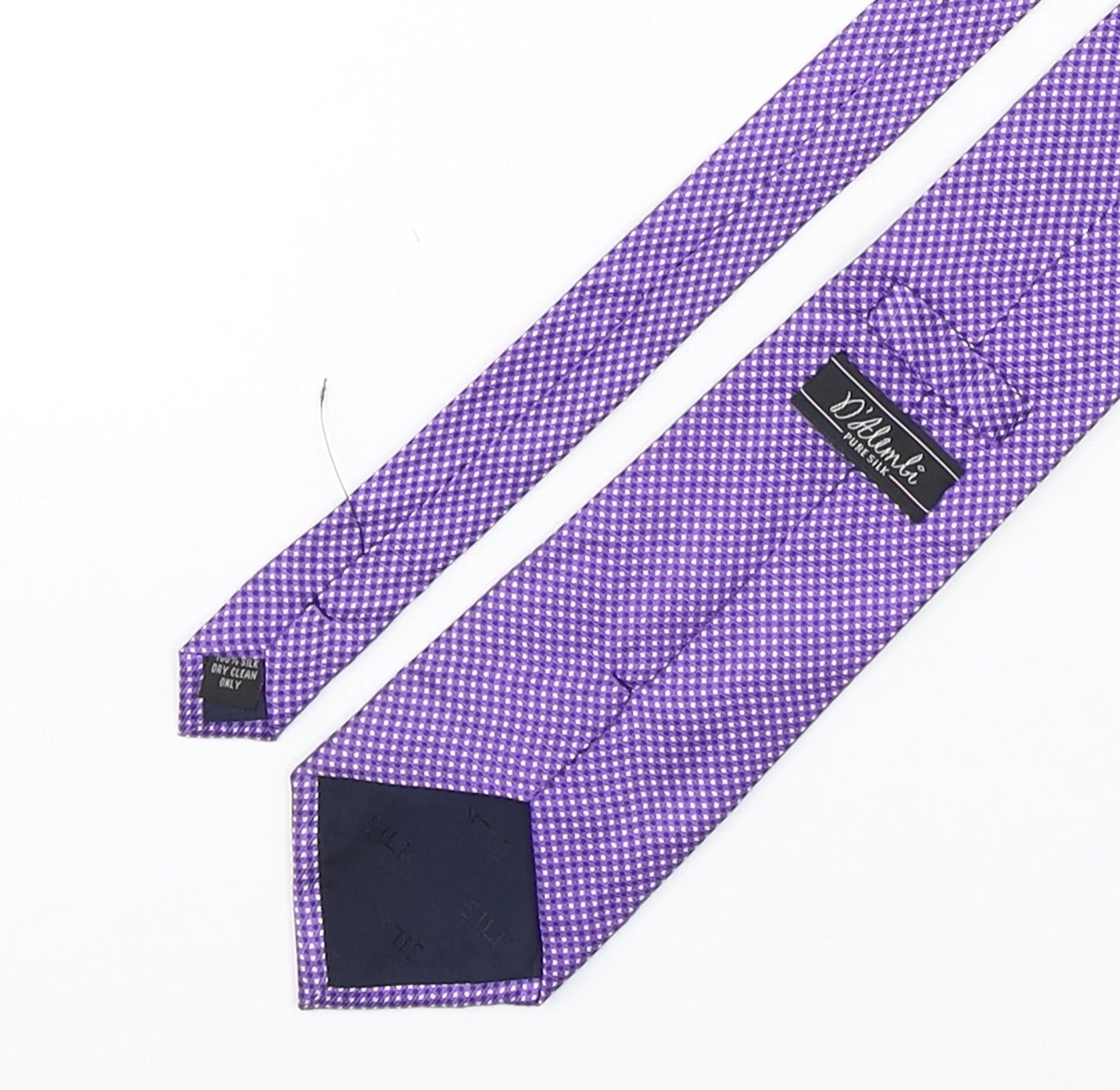 Dalemli Mens Purple Polka Dot Silk Pointed Tie One Size