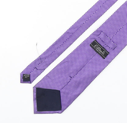 Dalemli Mens Purple Polka Dot Silk Pointed Tie One Size