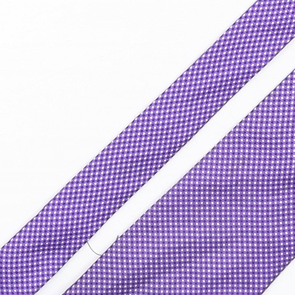 Dalemli Mens Purple Polka Dot Silk Pointed Tie One Size