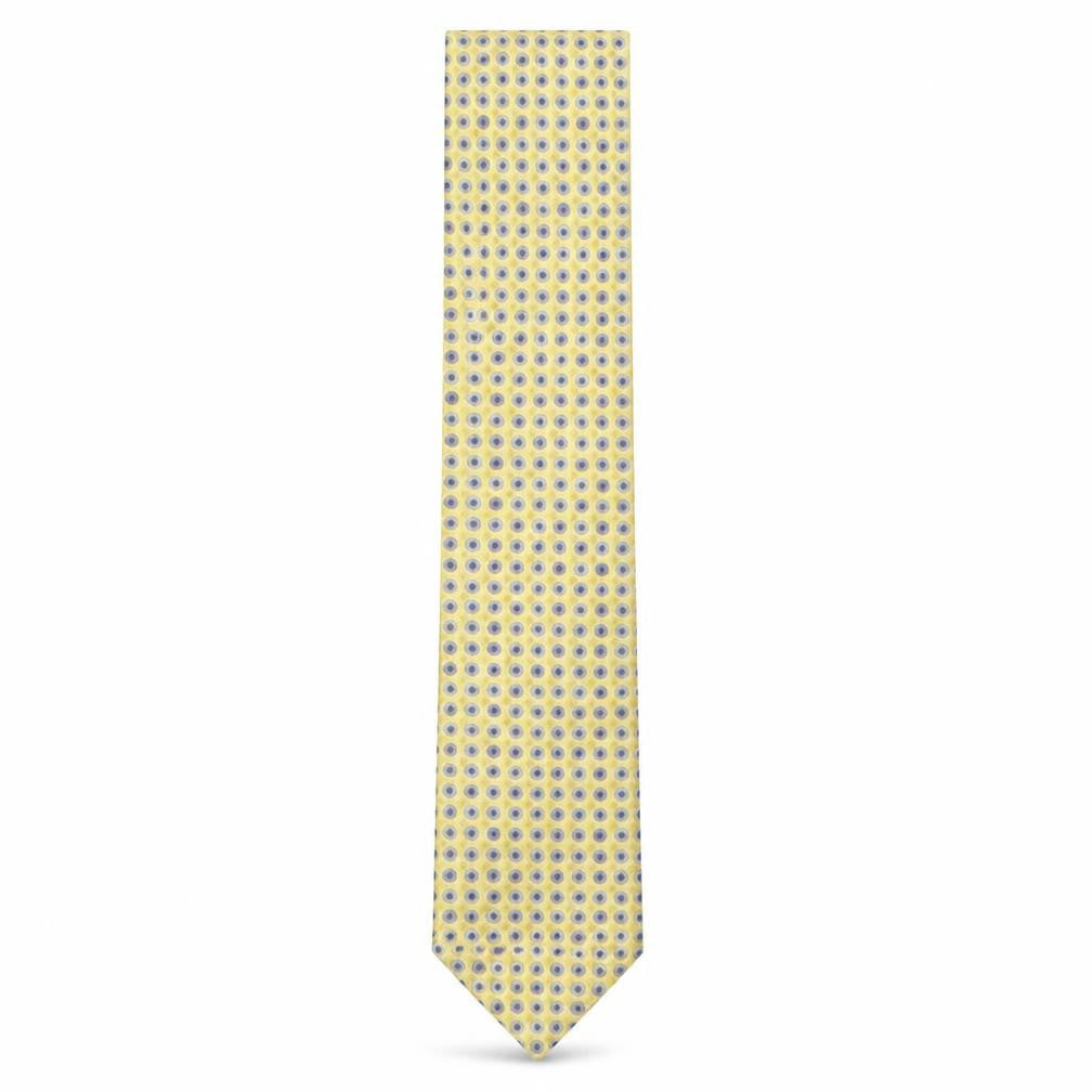 Front view of Hemley men’s multicoloured polka dot silk pointed tie one size