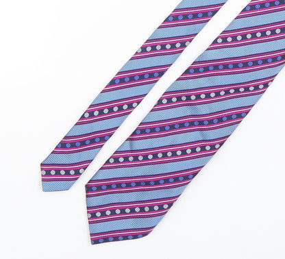 Additional front view of Christensen men’s multicoloured striped silk pointed tie one size