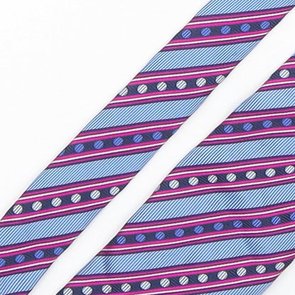 Close-up detail of Christensen men’s multicoloured striped silk pointed tie one size
