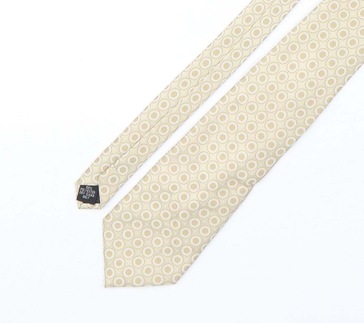 Additional front view of London Red men’s beige polka dot polyester pointed tie one size