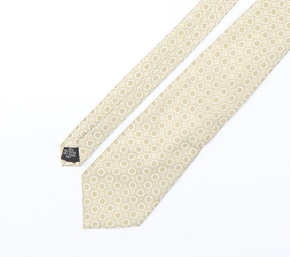 Additional front view of London Red men’s beige polka dot polyester pointed tie one size