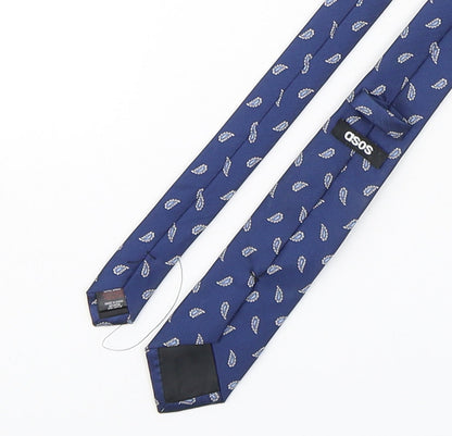Mens ASOS Blue Paisley  Pointed Tie