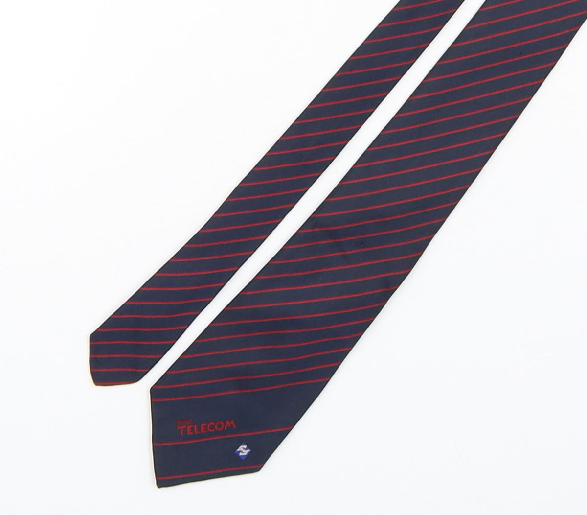 Additional front view of National Advanced Systems men’s multicoloured striped polyester pointed tie one size